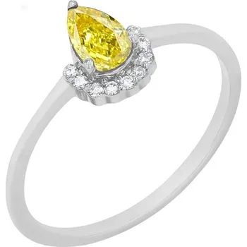 Prsten Zásnubní prsten s certifikovaným fancy yellow lab-grown diamantem Pallavi