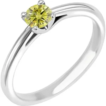 Prsten Zásnubní prsten s certifikovaným fancy yellow lab-grown diamantem Katya