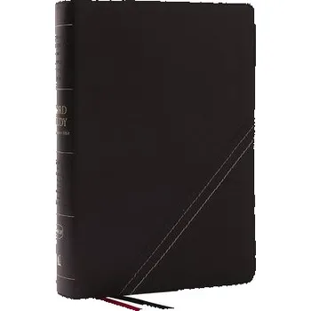 NKJV, Word Study Reference Bible, Bonded Leather, Black, Red Letter, Comfort Print - Thomas Nelson