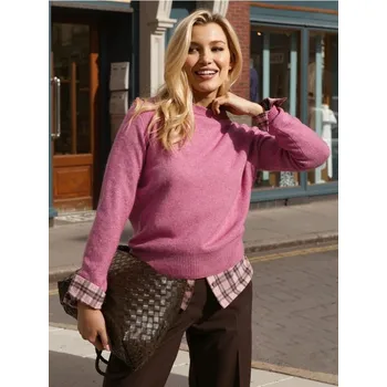 Dámský svetr Sinsay - Klasický svetr s příměsí vlny - růžová - 374EU-38M - 374EU-38M-XS