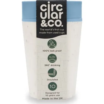 Termohrnek Circular Cup (227 ml) - krémová/tyrkysová - z jednorázových papírových kelímků