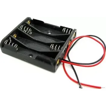 Držák baterie Držák baterie 4 x R03 / AAA / UM4 s vývody 15cm