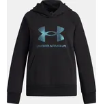 Dívčí mikina UNDER ARMOUR UA RIVAL FLC SHIMMER HDY 6004118-005 ČERNÁ 164