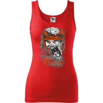 Dámské tílko s potiskem Rest in pieces Velikost: M, Barva: Červená