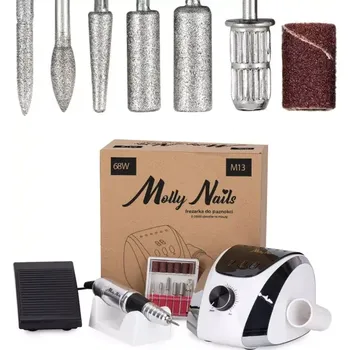 Bruska na nehty Bruska na nehty M13 68W, stříbrná + brusné nástavce ZDARMA (extra výkonná profi bruska s LCD panelem) (Výkonná bruska M13 68W, LCD displej)