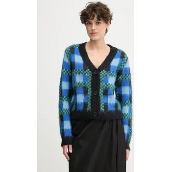 Dámský svetr Kardigan s příměsí vlny Sandro Ferrone S87YBFGOBBA modrá 55X, vel. S