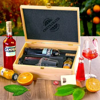 Dárkový potravinový koš Campari dárková sada k narozeninám, výročí, svátku, vánocům, valentýnu Standardní víko
