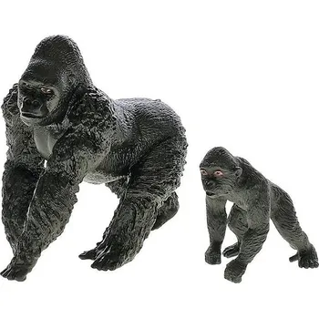 Figurka Mikrotrading Zoolandia gorila samec / samice s mláďaty 5,5 - 10,5 cm v krabičce