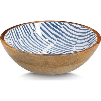 ZELLER Servírovací miska z magového dřeva, modrá 20 × 20 × 6 cm