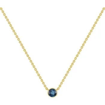Náhrdelník Stříbrný minimalistický náhrdelník s londýnským topazem Glosie