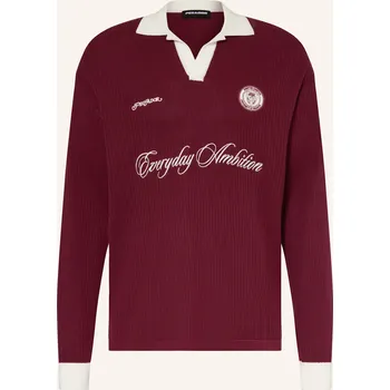 Pánská košile Pegador Pánské Pletené Polo Tričko Yemo, tmavě červená / bílá, L