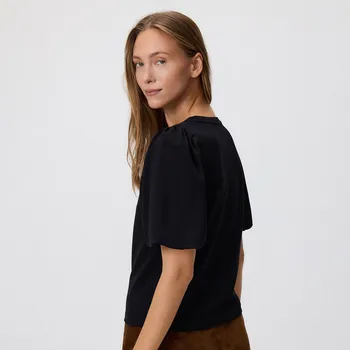 Dámské tričko Reserved - Tričko s balonovými rukávy - černý - 573GA-99X - 573GA-99X-L