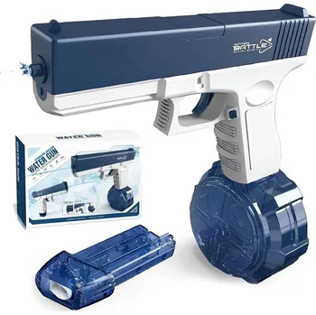 Stříkací pistole BATTLE Elektrická vodní pistole - Glock, 2 zásobníky, modrá