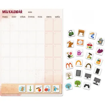 Dřevěná hračka Učení s nápadem Učení s nápadem Měsíční magnetický kalendář + sada magnetek