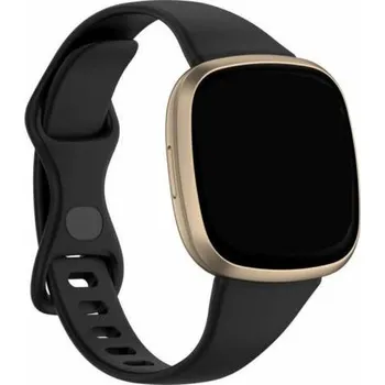Řemínek na hodinky Silikonový řemínek černý velikost L pro Fitbit Versa 3