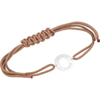 Náramek Pánský provázkový náramek s gravírem souřadnic Conan