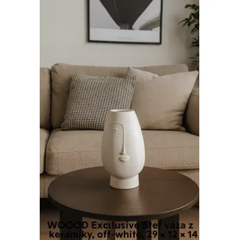 Váza WOOOD Exclusive Stef váza z keramiky, off-white, 29 × 12 × 14 cm