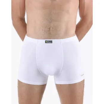 Boxerky GINA pánské boxerky kratší nohavička, šité, s potiskem Eco Bamboo 73129P - bílá olivová - 54/56