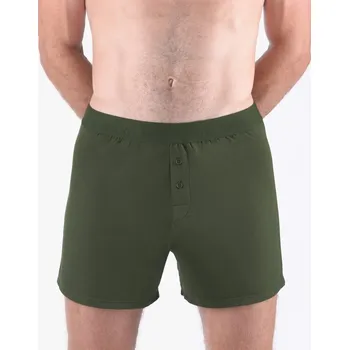 Pánské spodní prádlo Pánské trenky volné, šité, jednobarevné Eco Bamboo 75195 - lahvová - 58/60