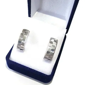 Náušnice Dámské stříbrné náušnice zdobené 16mm 1,55g Rhodium Stříbro 925/1000