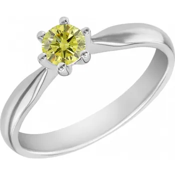 Prsten Zásnubní prsten s certifikovaným fancy yellow lab-grown diamantem Iravan
