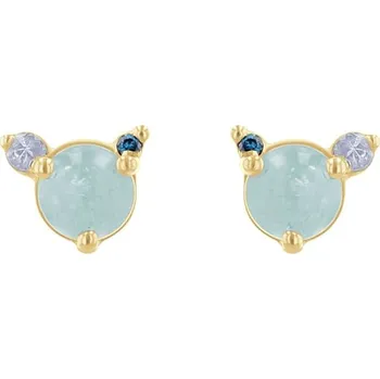 Šperk Náušnice s akvamarínem, měsíčním kamenem a modrým diamantem Turgay