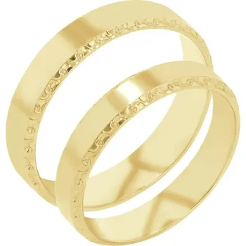 Prsten Zlaté snubní prsteny se zdobenými okraji Rahim