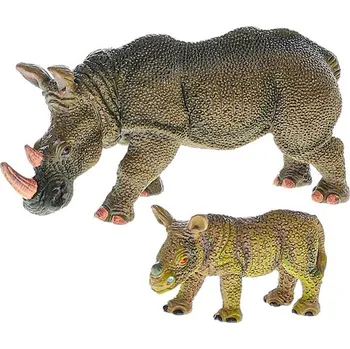 Figurka Mikrotrading Zoolandia nosorožec s mládětem 7 - 14 cm v krabičce