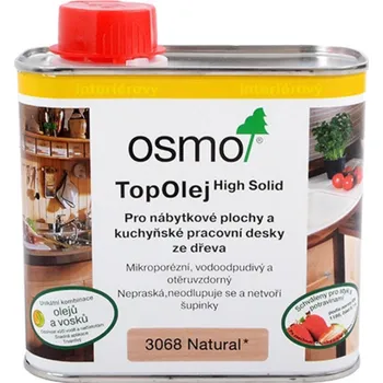 barva a nátěr na dřevo OSMO Top olej na nábytek a kuchyňské desky 0.5 l Přírodní 3068