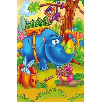 Puzzle ART PUZZLE Dřevěné puzzle Pracující nosorožec 16 dílků