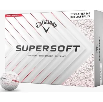 Golfový míček Callaway Supersoft 2025 White Splatter 360 Red 12 Golfové míčky