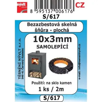 TĚSNĚNÍ NÝVLT Bezazbestová skelná šňůra plochá 10 x 3 mm 2 m S/617