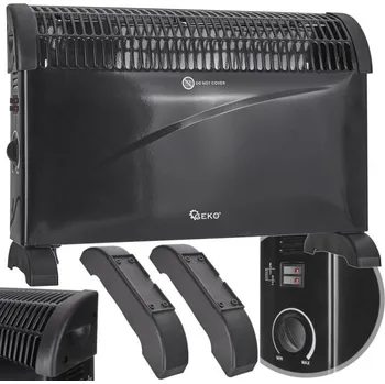 Topidlo Konvektor s termostatem 2 kW, černý - GEKO