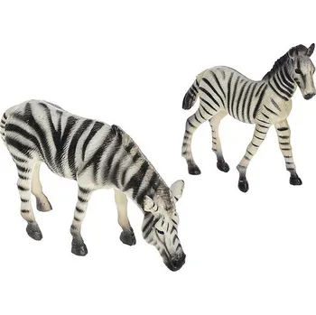 Mikrotrading Zoolandia zebra s mládětem 5 - 12 cm v krabičce