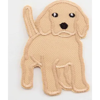 Nášivka Nažehlovací záplata - béžový labrador - rozměr 7,5 cm x 5 cm