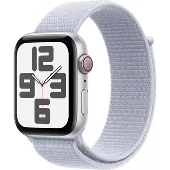 Chytré hodinky Chytré hodinky Apple Watch SE GPS + Cellular 44 mm stříbrné s modrým sportovním páskem