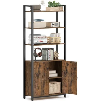 Knihovna VASAGLE 6-patrová knihovna, 60x24x159.5cm, černá Police na knihy