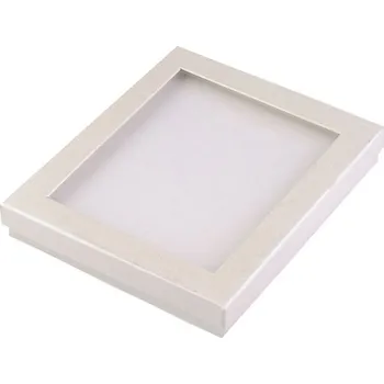 Krabička s průhledem polstrovaná 3x16x19 cm dárková - 3 ecru