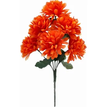 umělá květina Kytice umělých květin oranžové Chryzantémy - 36 cm