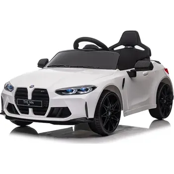 Dětské vozidlo BMW m4 BÍLÝ Auto na akumulátor EVA Kůže pilot