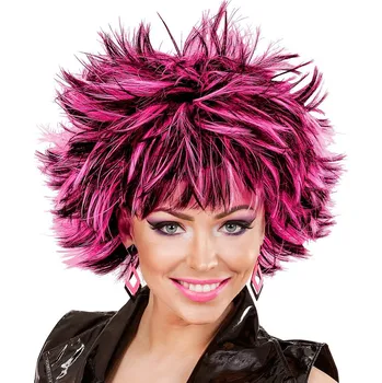 Dámská rozcuchaná paruka, růžová