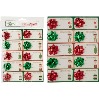 Vánoční dekorace jmenovka vánoční samolepicí s mašlí mix (10ks) 0.03 Kg MTA MAXMIX Sklad14 387357 ( MTA MAXMIX Sklad14 )