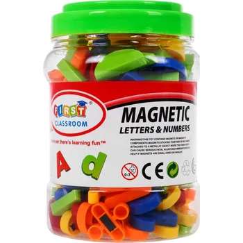 Sada barevných magnetů pro děti 3+ Vzdělávací hračka + Čísla Písmena Číslice Čáry 128 el.
