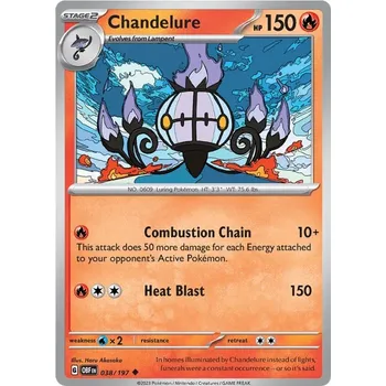 Sběratelská karetní hra Chandelure 038/197 - Obsidian Flames Typ karty: Reverse Holo
