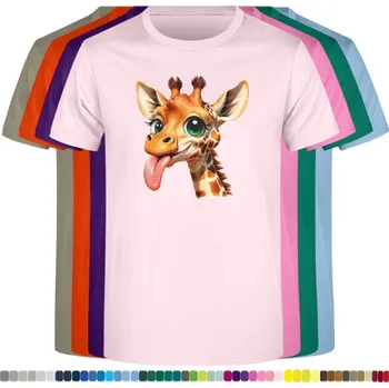 detske-levne-bavlnene-tricko-potisk-nezbedna-zirafa Barva: Pink - růžová, velikost: 104