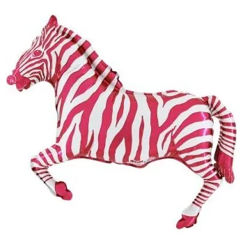Balónek MINI Zebra růžová 14"/35cm fóliový balónek nafukovací
