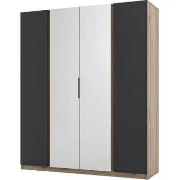 Pohovka KAMARO 2D-2W - skříň čtyřdvéřová se zrcadly uprostřed - dub pobřežní/černá (KAJA EV/BL 2F2LUSTRO) "LP" (K150-Z) NOVINKA