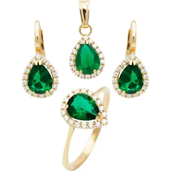 Souprava šperků Zlatá souprava Kapka se zirkony ze soupravy BU-96-3136bz