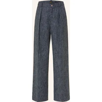 Boss Dámské Kalhoty Tanjura Z Buklé, tmavě modrá / modrá /...