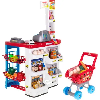 Hra na obchod Dětský supermarket s nákupním vozíkem a příslušenstvím